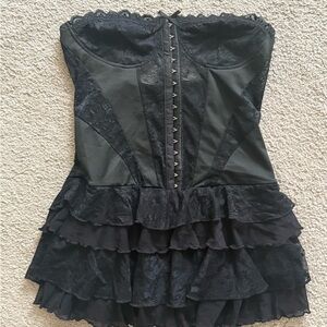 SHEIN Black Lace Strapless Dress